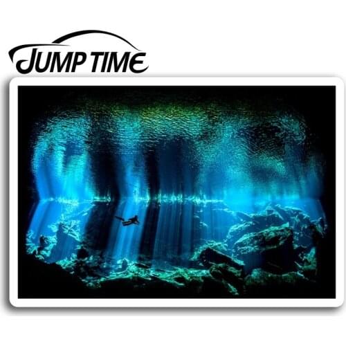 Jump Time for Underwater Cave Diving Vinyl Stickers Sticker Laptop Luggage Truck Window Bumper Decal Waterproof Accessories