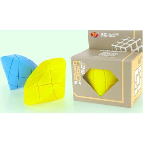 Yongjun YJ Diamond Strange Shape Cube Magic Cube Professional Puzzle Cubes Education Toys For kids Yellow Blue Stickerles