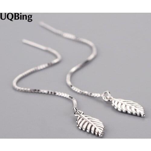 Fashion Pure 925 Sterling Silver Leaves Drop Earrings Earrings For Women Jewelry Pendientes Brincos Drop Shipping