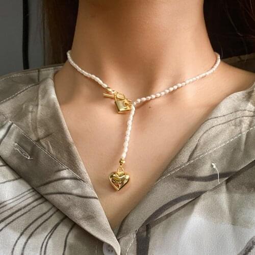 Silvology 925 Sterling Silver Freshwater Pearl Heart Lock Pendant Necklace for Women Element Luxury Necklace Designer Jewelry