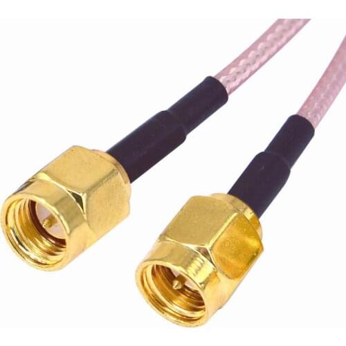 2Pcs 2x SMA Male Plug to SMA Female Connector Adapter Y Type RG316 Cable Antenna Splitter Combiner