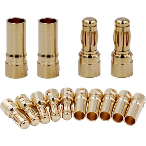 200pair 3.5mm Gold Banana Connector 3.5mm Banana Plug thick gold plated for ESC motor 20