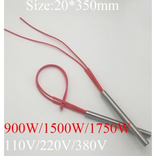 20x350 20*350 900W 1500W 1750W AC 110V 220V 380V Stainless Steel Cylinder Tube Mold Heating Element Single End Cartridge Heater