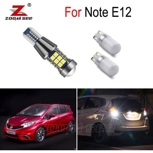 3pcs White LED exterior tail lamp LED Reverse bulb + Parking position light for Nissan Note E12 (2013-2018)