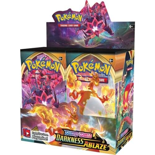 360pcs/box Pokemon TCG: Sword & Shield Darkness Ablaze 36Pack Sealed Booster Display Box Trading Card Game Collection Toys