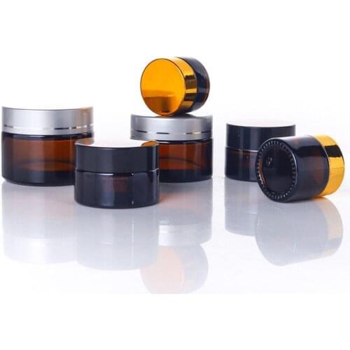360 x 5g 10g 20g 30g 50g Portable Small Jars Pot Box Makeup Nail Art Cosmetic Bead Storage Container Amber Glass Cream Jar