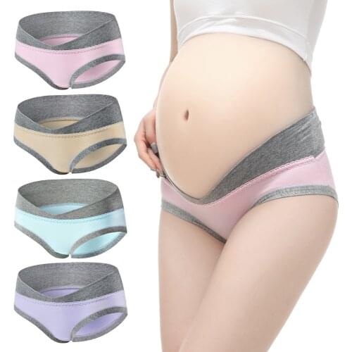 4PCS Women Clothing Faja Postparto Pregnant Women 's Low-waist Underwear Seamless Soft Care Abdomen Underwear Pregnancy Panties