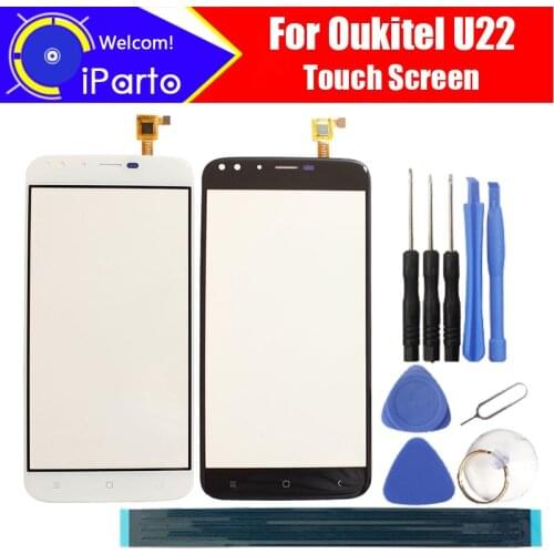 5.5 inch Oukitel U22 Touch Screen 100% Guarantee Original Glass Panel Touch Screen Digitizer For U22 Phone + tools+Adhesive