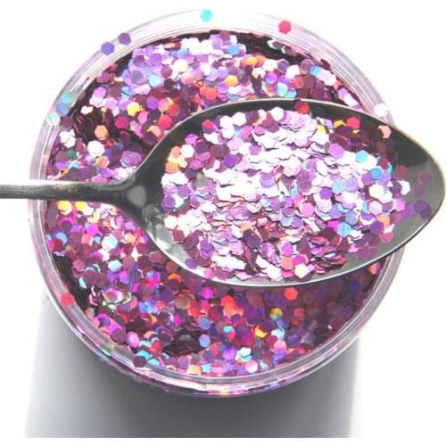 50g/bag-3MM Glitter Flakes Nail Laser Holo Sequins,Laser Silver/Gold/Red/Champagne Nail Art Sequins,Chunky Manicure Sequins Flak
