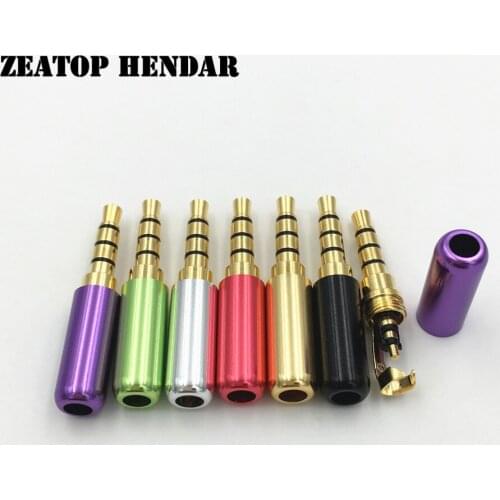 8Pcs Aluminum Mini 3.5 Jack 3.5mm 4Pole Male Audio Plug Gold Plated Wire Connector for Earphone DIY Repairing