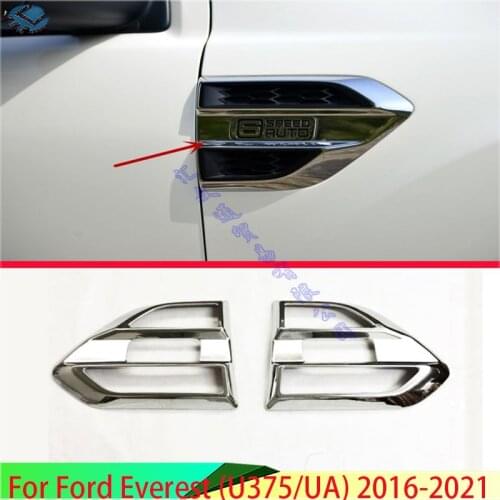 For Ford Everest 2016 2017 2018 ABS Chrome Air Flow Vent Fender Trim Badge Sticker
