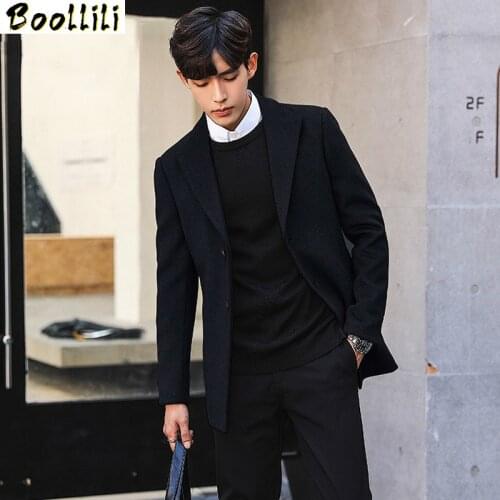 Boollili Wool Winter Coat Men Short Mens Jackets Korean Man Jacket Single Breasted Mens Overcoat Abrigos Hombre