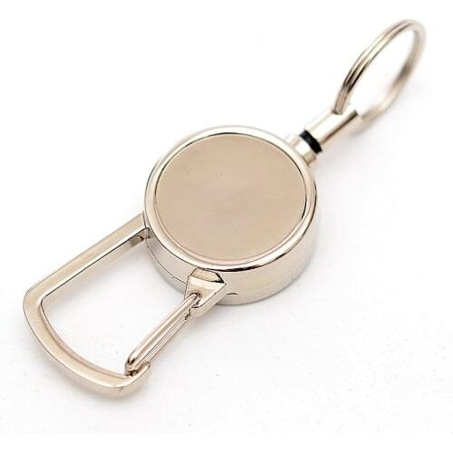 Keychain Stainless Steel Edc Retractable Key Chain Shape Clip Ring Mini Outdoor Tool Ring Keyskeychain Portable Hooks