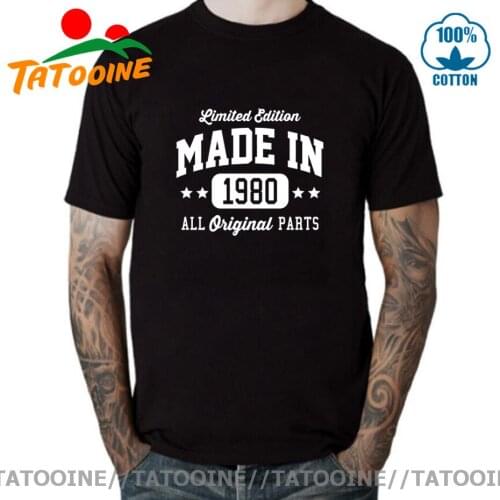 Tatooine Born in 1980 T-shirt Vintage Made In 1980 Limited Edition All Original Parts T shirt Birthday Gift Clothing Sweatshirts