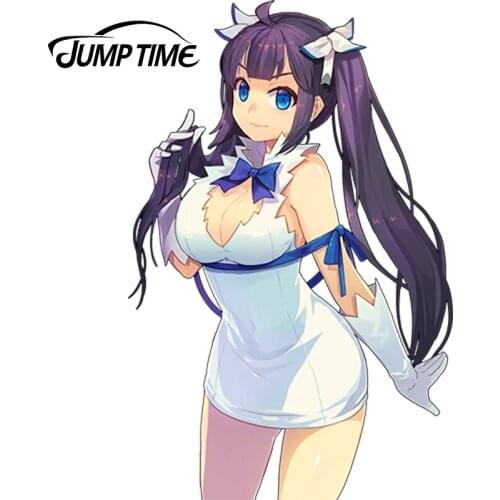 JumpTime 13cm x 8.4cm Cute DanMachi Anime Vinyl Car Sticker for Window Bumper Car Sticker Sexy Graphic