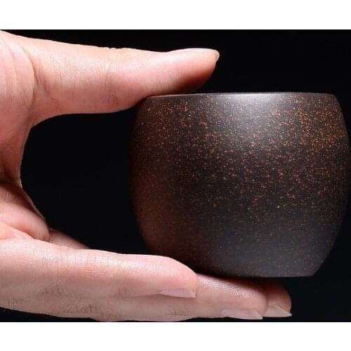 China Purple Clay Tea Cup Ceremonial Tea Set Retro Style Cup Small Ceramic Mugs Handmade Family Tea House Porcelain Cups