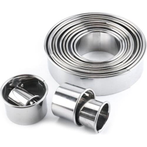 14pcs Stainless Steel Mousse Cake Rings Round Small Cake Mold 2.68cm-12cm DIY Biscuit Bakeware Kitchen Baking Tools