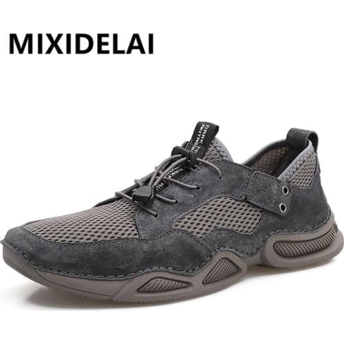 New Summer Mens Casual Shoes Fashion Comfortable Big Size Mens Shoes Breathable Mesh Men Sneakers Handmade Outdoor Flat Shoes