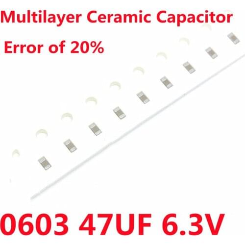 100Pcs/Lot Multilayer Ceramic Capacitor 0603 47UF 6.3V X5R Error of 20