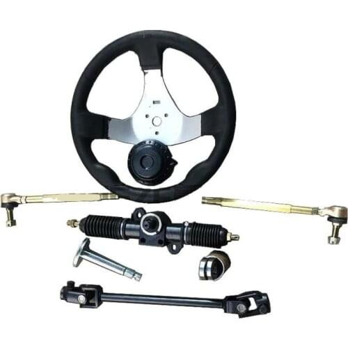 Retrofit Four-wheel Electric Agricultural Locomotive Accessories Go-kart Iron Steering Gear Assembly Steering Wheel Universal Jo