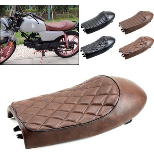 Motorcycle Retro Seat Cushion Vintage Comfortable Hump Tracker Saddle Universal Flat pan Seat Bag For Cafe Racer Honda CG CB CL