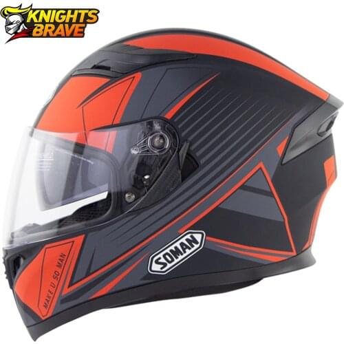 SOMAN Motorcycle Helmet Doublel Lens Motocross Helmets Men Full Face Casco Moto Motorcycle Capacete Motorbike Riding Helmet