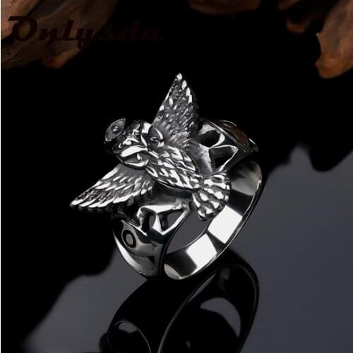 Wholesale New Vintage Punk Ring For Men or women Wonderful Forest Animal Owl Ring Handmade Morgan Hip Hop Rings Mens