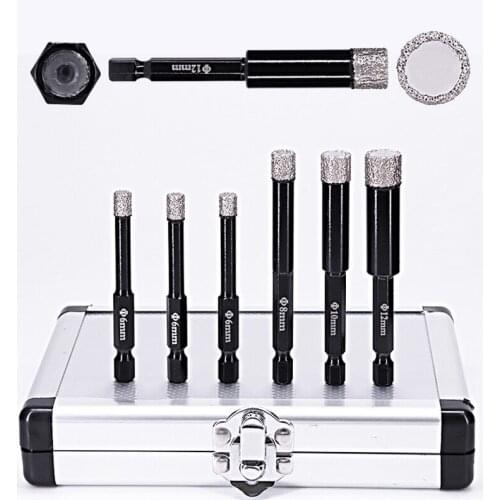 6pcs kit Diamond drill bits drill tools part for home decoration use for tile hole making with the drill tools at good price