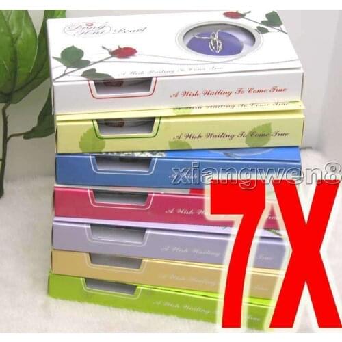 Christmas Day Gift Wholesale 7X Heart pendants Wish Pearl Necklace Set box >Dongguan girl Store free shipping