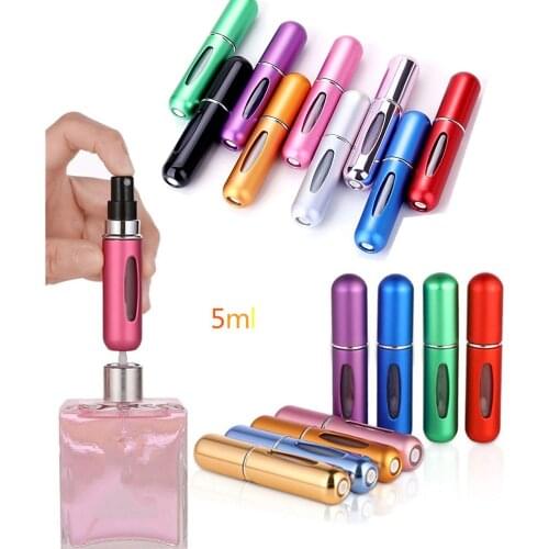 1PC 5ml 10ml Portable Mini Perfume Glass Bottle Travel Aluminum Spray Atomizer Empty Metal Parfume Atomiser Sprayer