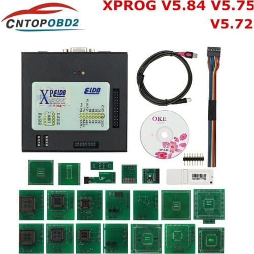 Newest XPROG V5.84 V5.75 V5.72 X-PROG ECU Chip Programmerface With USB Dongle xprog Metal Box Full Adapter Interface Xprog