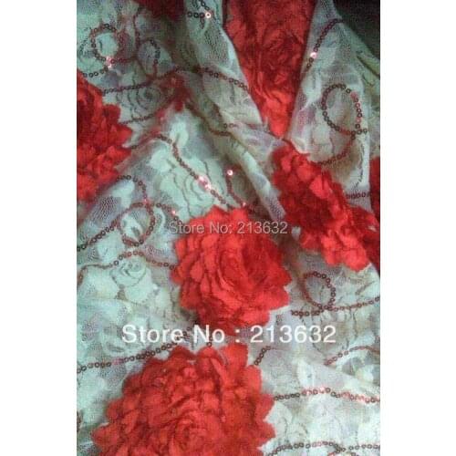 Stretch african lace, handwork embroidery fabric,french lace flower flashing new 5meter sequin on cotton elastic lace fabric