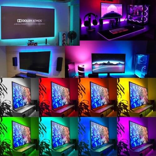 RGB LED Light Strips Remote Controller Flexible RGB 5050 Decoration BackLight Lamp Night light Luminous String For Bedroom