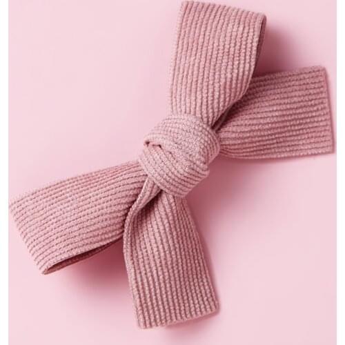 Cute Bowknot Hair Clips For Baby Girls Corduroy Solid Colour Barrettes Bows Hair Accessories 2021 Hair Pins And Clips Wholesale