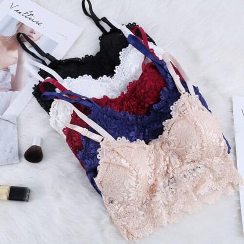 Sexy Lace Tube Tops Summer Women Lingerie Corset Vest Chest Padded Ultrathin Lace Tanks Crop Tops Girls Bandeau Underwear