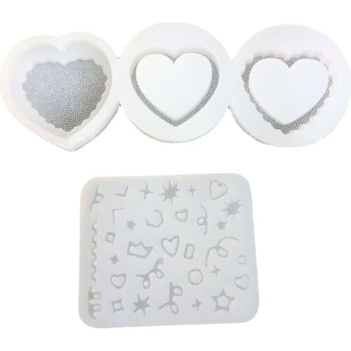 DIY Love Quicksand Silicone Mold Mini Ribbon Four-pointed Star Filler Crystal Epoxy Resin Mold