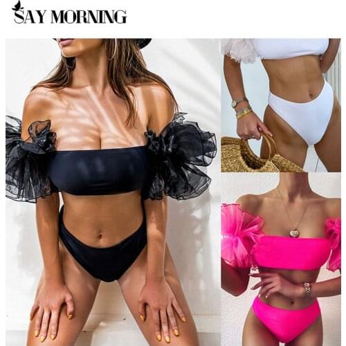 SAY MORNING Floral Bikini Push Up Biquini Swimwear Women Brazilian Sexy Swimsuit 2021 Two Piece Bathing Suit Swimsuit Woman