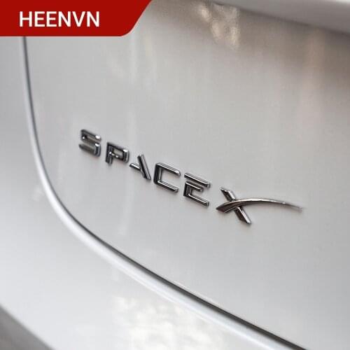 KULEOU New Space X Sticker For Tesla Model 3 2021 Accessories Letters Tail Letter Label For Tesla Model Y S Dual Model3 Car Logo