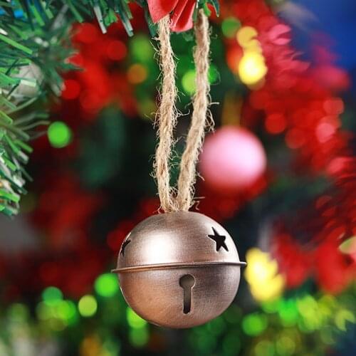 Christmas Tree Ornaments Metal Bells Noel Decor Jingle Rose Gold Iron Bells Home Decor Hanging Pendant Festive Party DIY Crafts