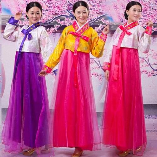 Embroidery Traditional Korean Hanbok Dress Dae Jang Geum Dance Chorus Costume Dresses 2017