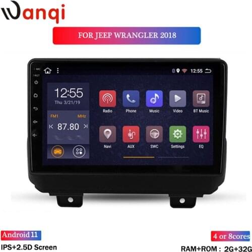 Wanqi 2G RAM 32G ROM Android 8.1 HD 9 inch Touch Screen GPS Navigation Multimedia Player SWC BT Car Radio For Jeep Wrangler 2018