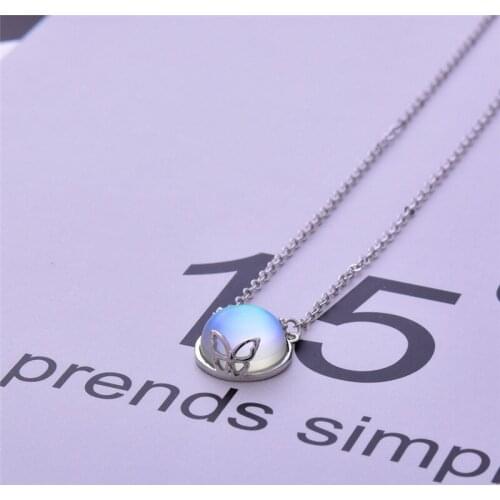 925 Sterling Silver Opal Butterfly Charm Necklaces & Pendants For Women Wedding Fashion Jewelry Chokers dz821