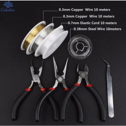 New Fashion Jewelry tool Materials 1 set Pliers Scissors Tweezers Wire Cord Jewelry Tool Set For DIY Jewelry Findings