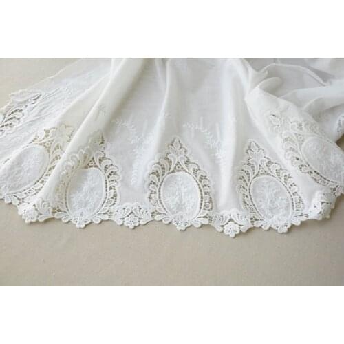 1 Yard Off White Cotton Eyelet Lace Fabric Hollowed Out Lace Fabric Cotton Lace Fabric