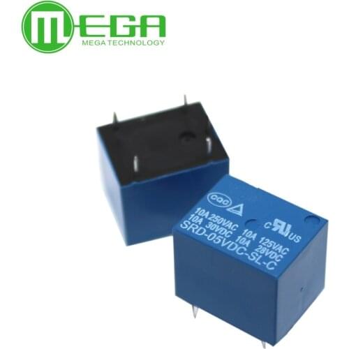 20pcs 5V DC Power Relay SRD-05VDC-SL-C SRD-05VDC-SL-C SRD-12VDC-SL-C SRD-24VDC-SL-C PCB Type