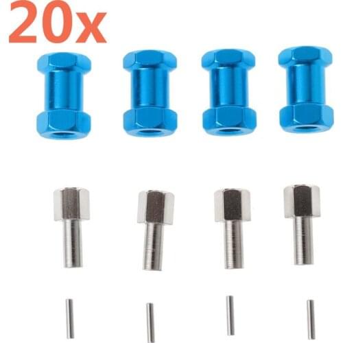 20pcs Metal Axle Widen 12mm Hexagon Wheel Adapter 20mm For 1/10 RC Crawler Cars TRX4 RC4WD D90 D110 Axial Scx10 90046
