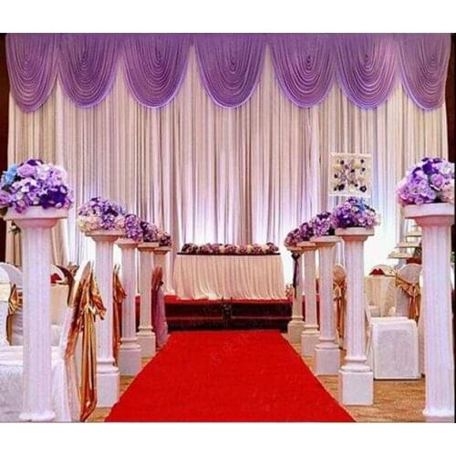 3*6m Wedding Party Stage Celebration Background Satin Curtain Drape Pillar Ceiling Backdrop Marriage decoration Veil