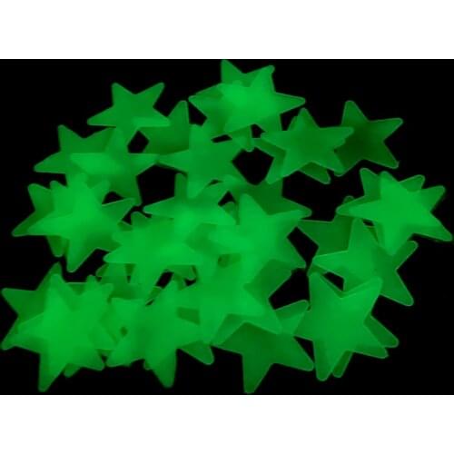 3D Stars On The Living Room Wall Dark Glow Fluorescent Lamp Plastic Sticker Children Room Home Decoration 50 Pieces