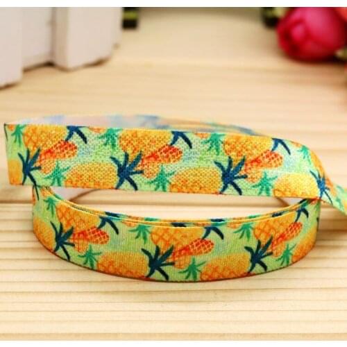5/8'' Free shipping Fold Elastic pineapple printed headband headwear hairband diy decoration wholesale OEM H5160