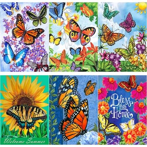 New 5D DIY Diamond Painting Butterfly Diamond Embroidery Flower Cross Stitch Full Square Round Drill Home Decor Manual Art Gift